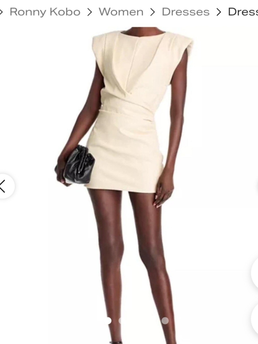 Ronny Kobo Mini Dress in Cream Size Medium NWT